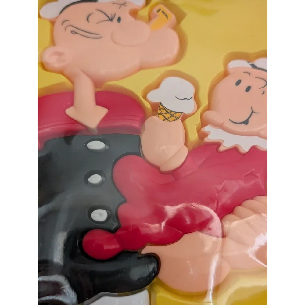 1987 Popeye & Olive Oil 3D Frame Tray Puzzle 11 Piece Jigsaw Retro Vintage Toy